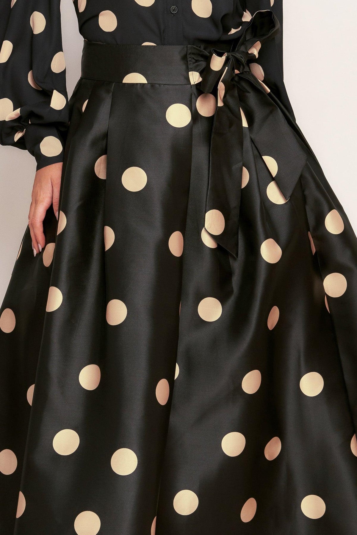 MOONLIGHT DOTS WOVEN FULL MIDI SKIRT