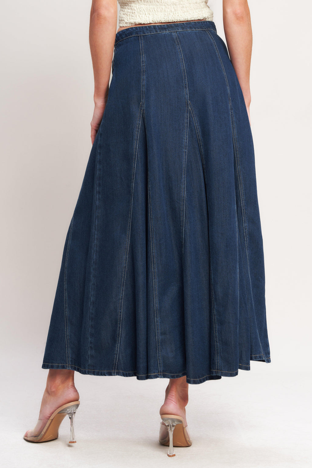 DENIM BALANCE WOVEN CIRCLE SKIRT