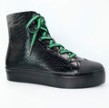 Michaela V Lucra Women's Black Italian Leather Sneakers