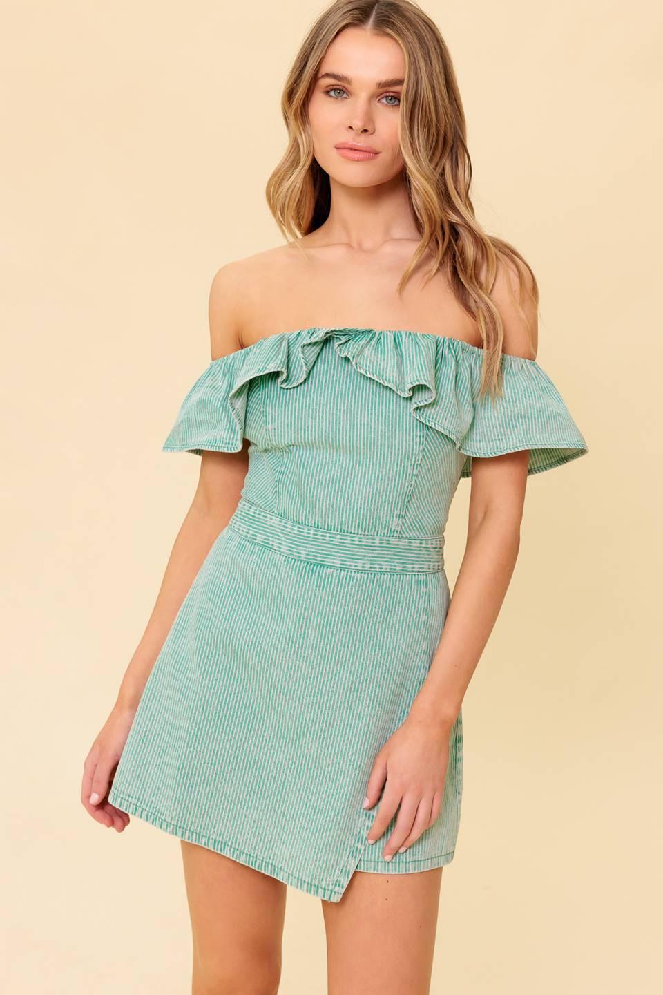 YOURS TO KEEP NAVY WOVEN ROMPER