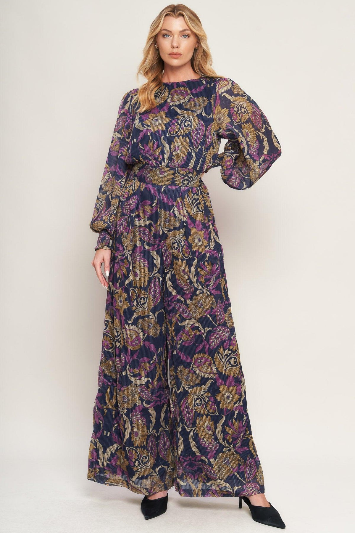 WHISPERING PINES WOVEN JUMPSUIT