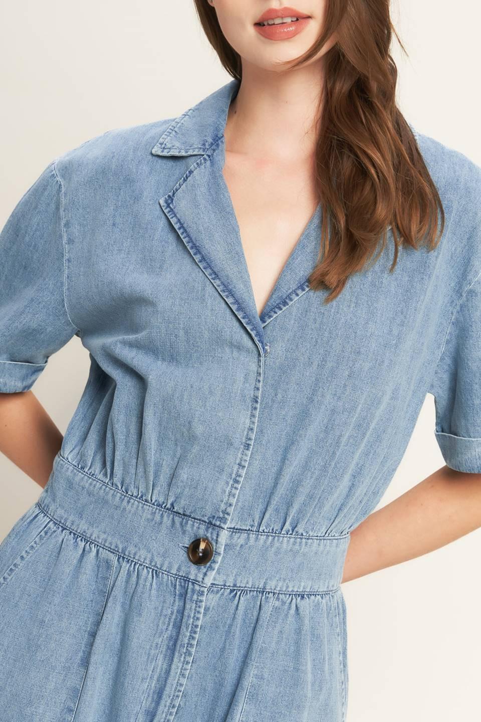 QUIET LUXURY LIGHTWEIGHT DENIM JUMPSUIT