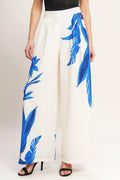 ASYMMETRICAL BOTANICAL WOVEN PANTS