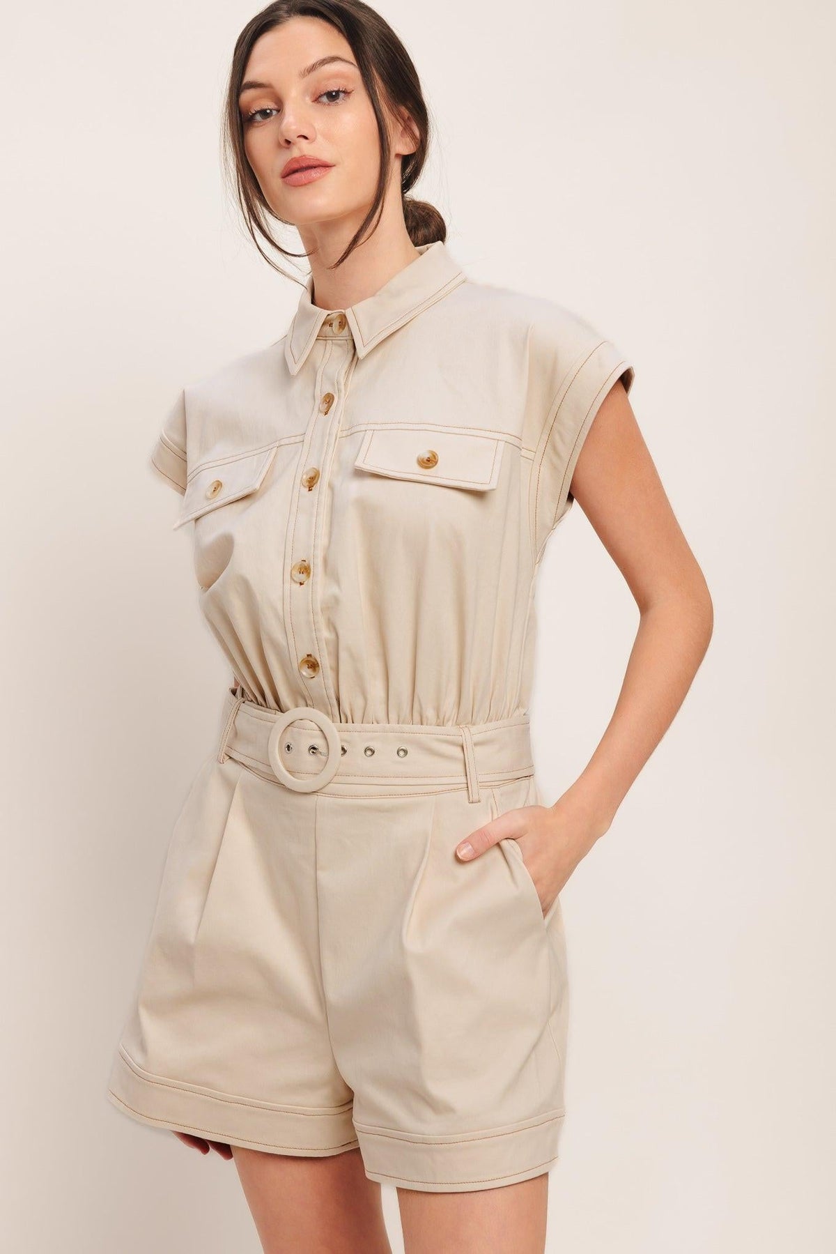 EVERYDAY UTILITY WOVEN ROMPER