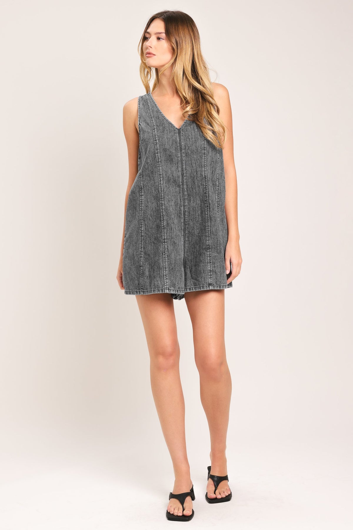 COOL SWEET LIGHTWEIGHT DENIM ROMPER