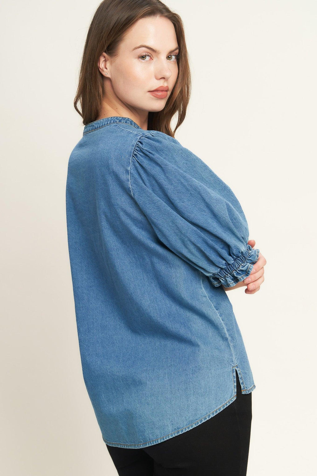 CLOSER TO YOU DENIM TOP
