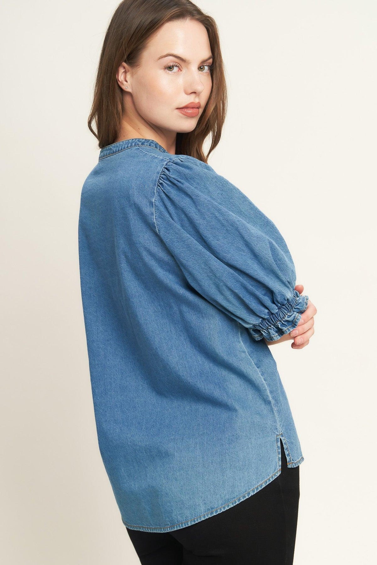 CLOSER TO YOU DENIM TOP