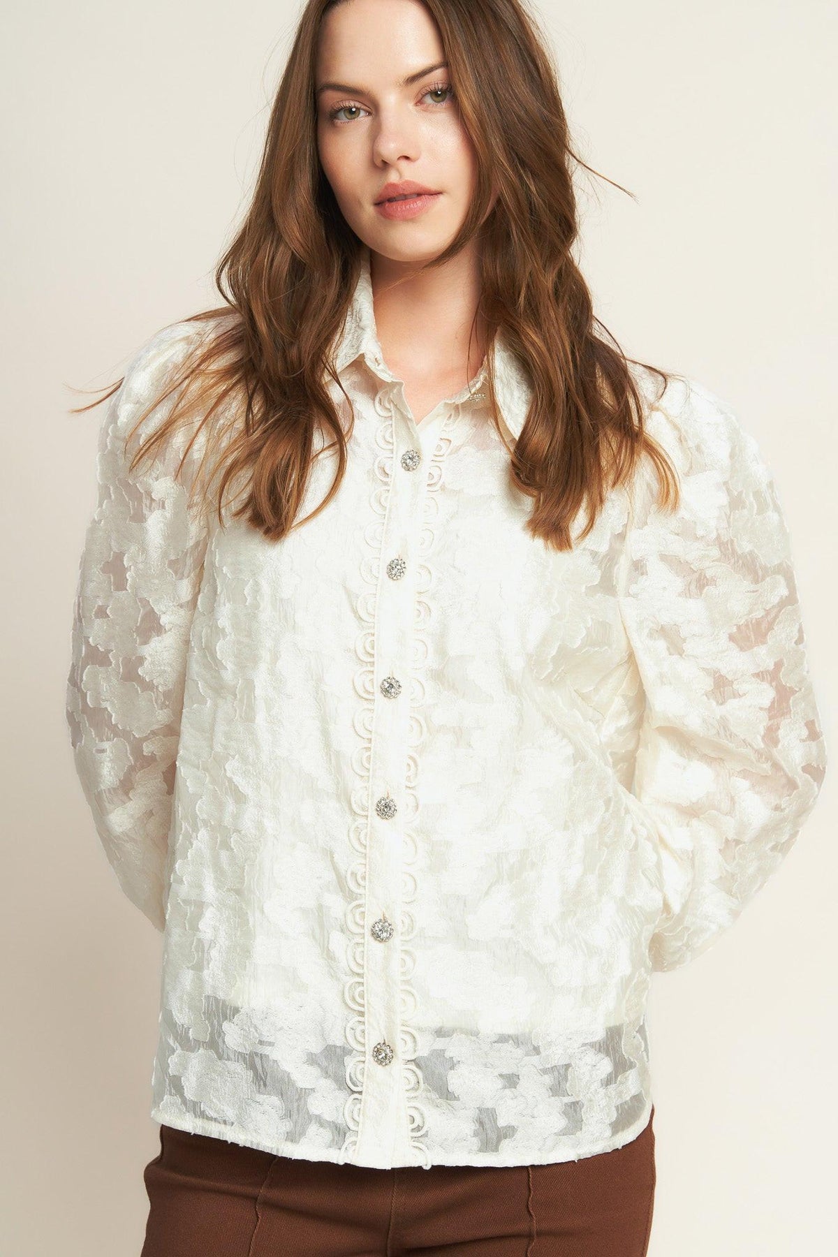 LUMINOUS GLOW WOVEN TOP