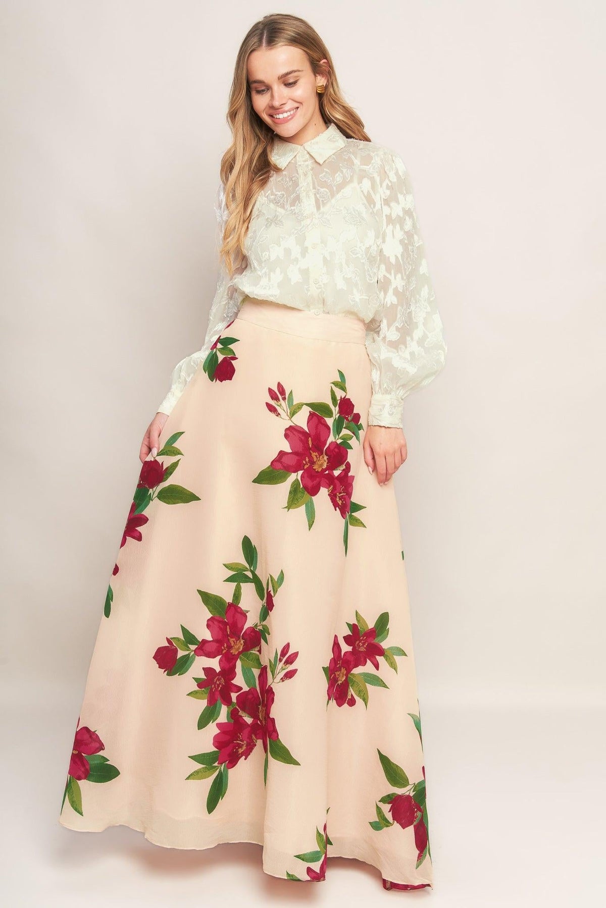 INCREDIBLE LOVE JACQUARD WOVEN TOP