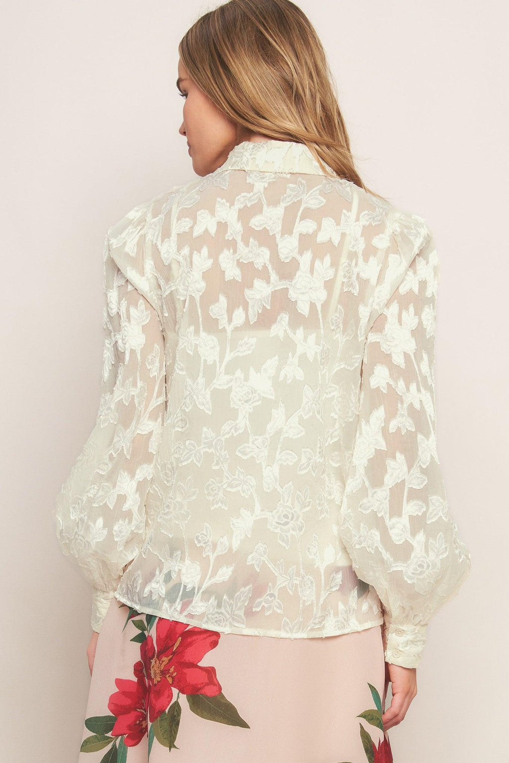 INCREDIBLE LOVE JACQUARD WOVEN TOP