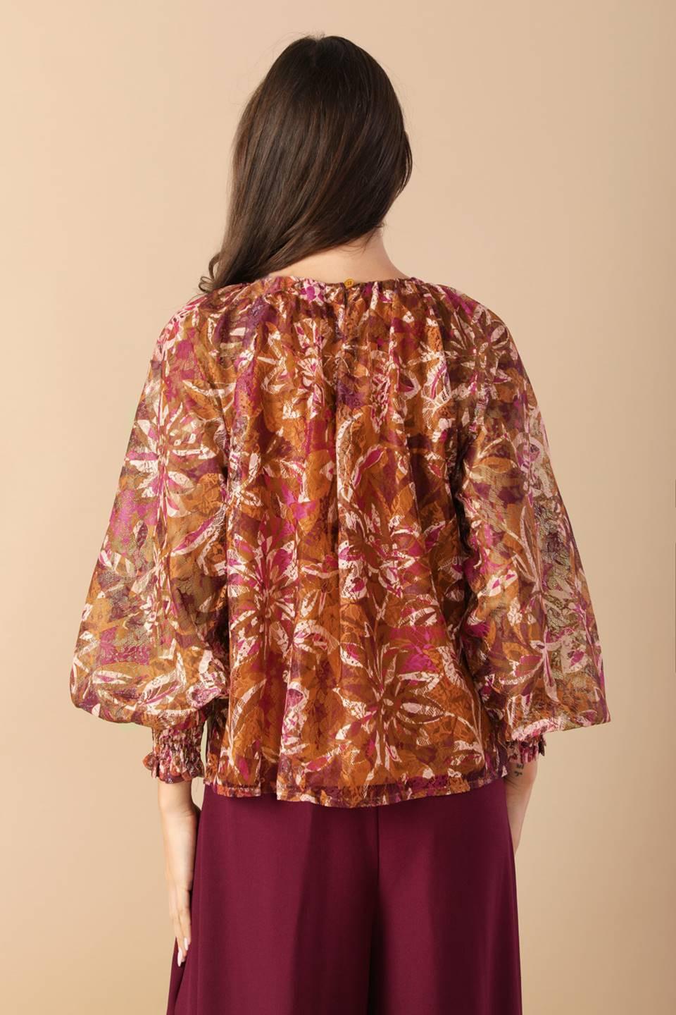 SUNSET STROLL WOVEN TOP