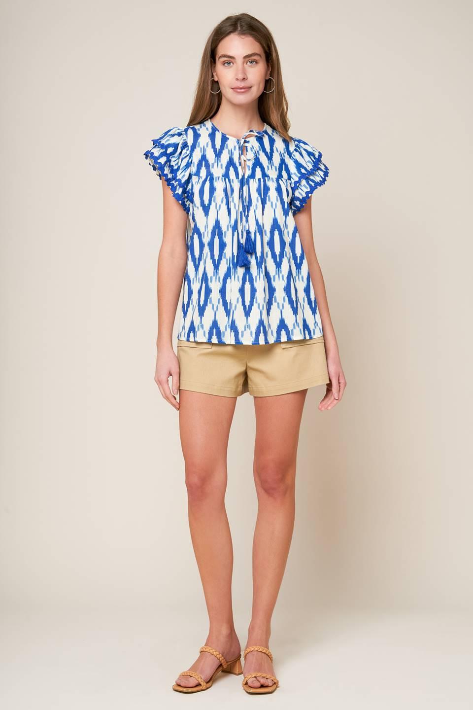 EFFORTLESS SELECTION WOVEN TOP