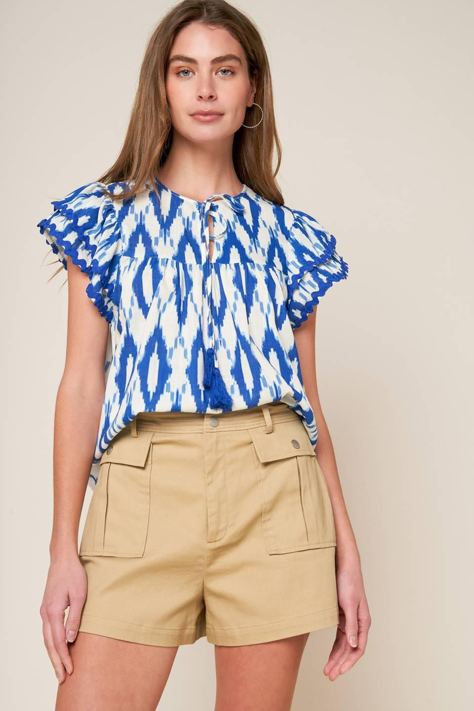 EFFORTLESS SELECTION WOVEN TOP