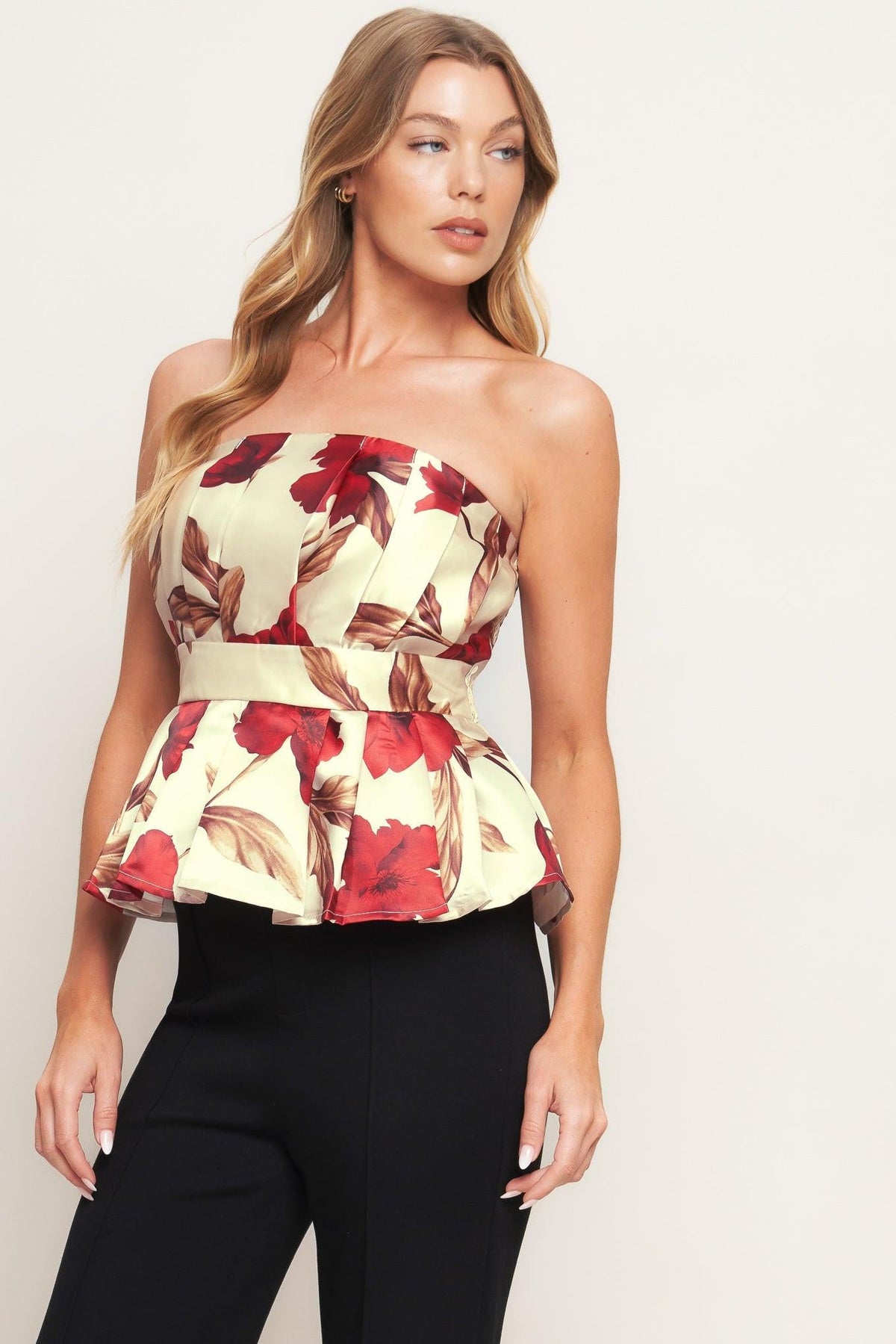 HOLIDAY BLOSSOM WOVEN TOP