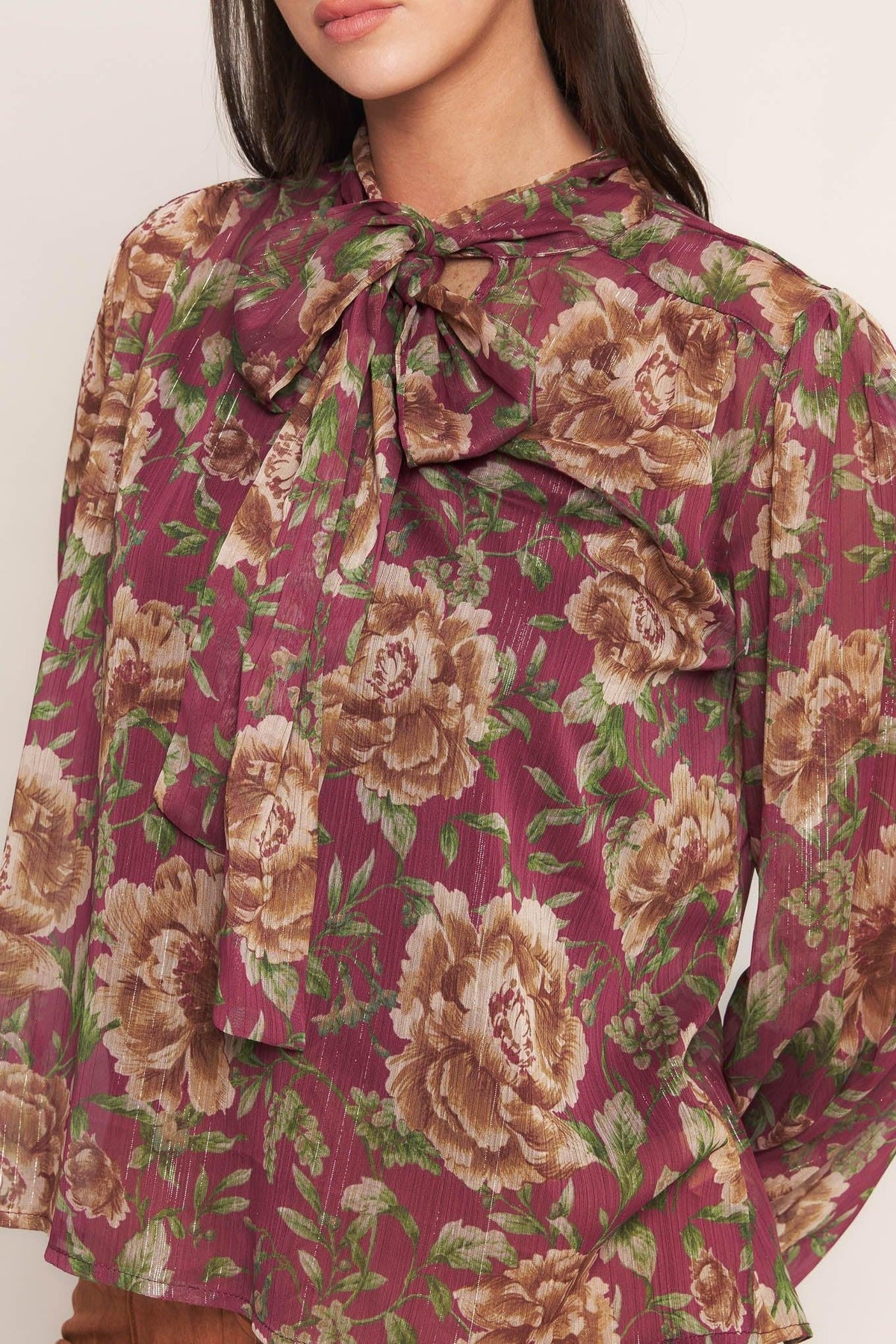WHISPERING GARDEN WOVEN TOP