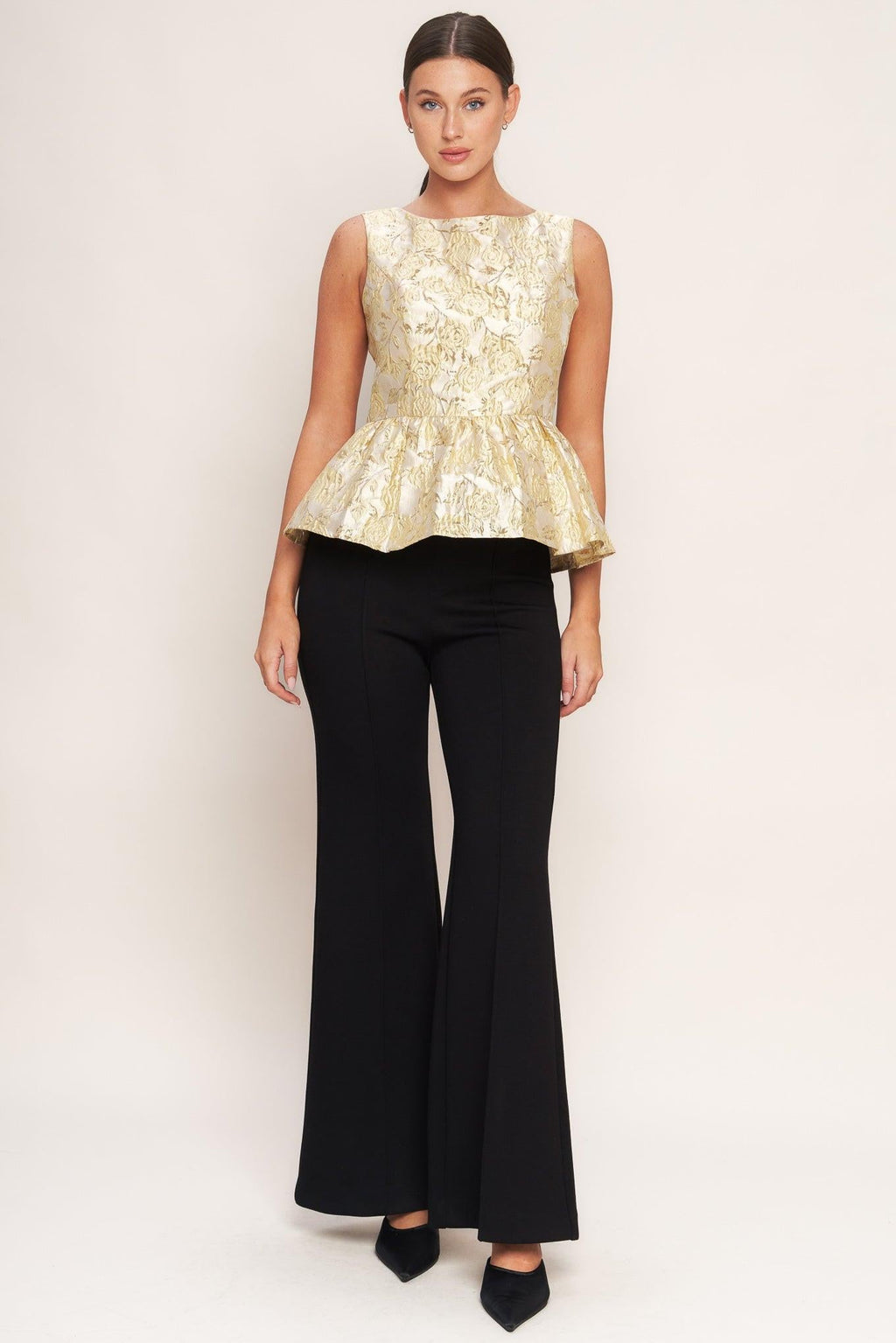 CANDLELIGHT BLOOM JACQUARD WOVEN TOP