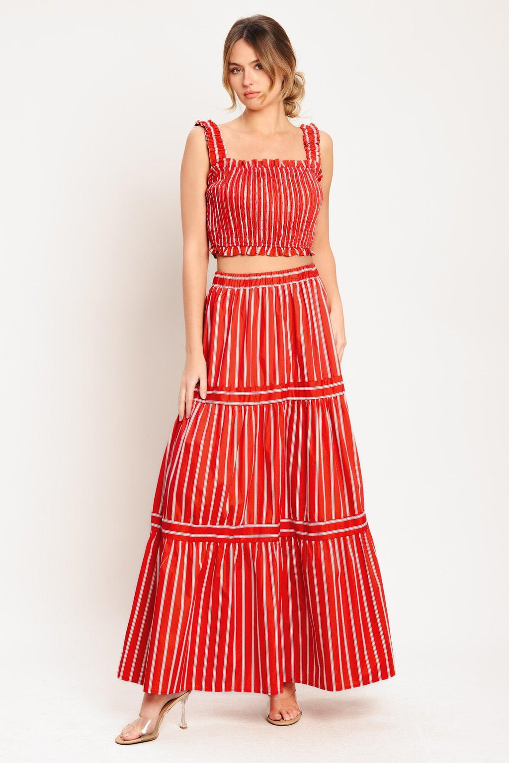 SUNSET STRIPE WOVEN TOP