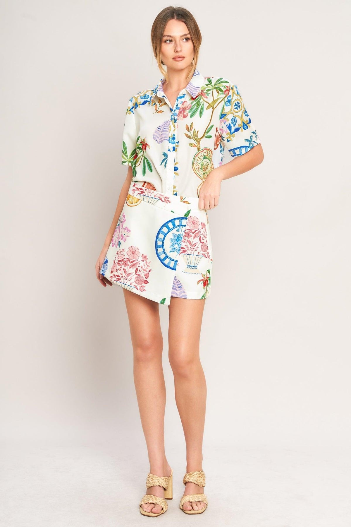 SUMMER PORCELAIN WOVEN TOP