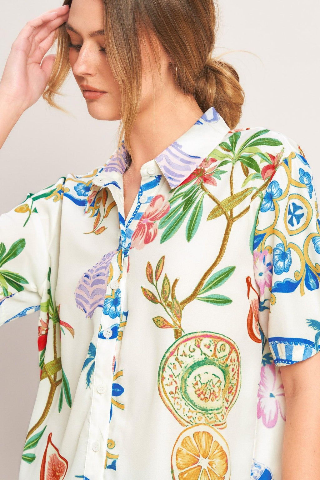 SUMMER PORCELAIN WOVEN TOP