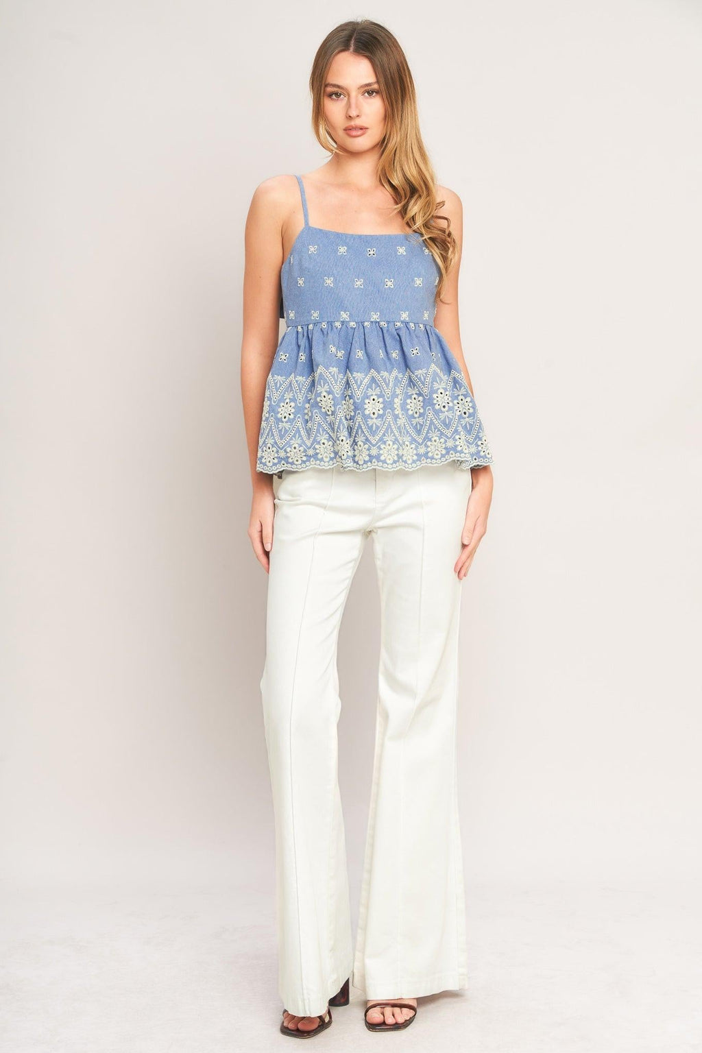 BLUE MEADOW WOVEN TOP