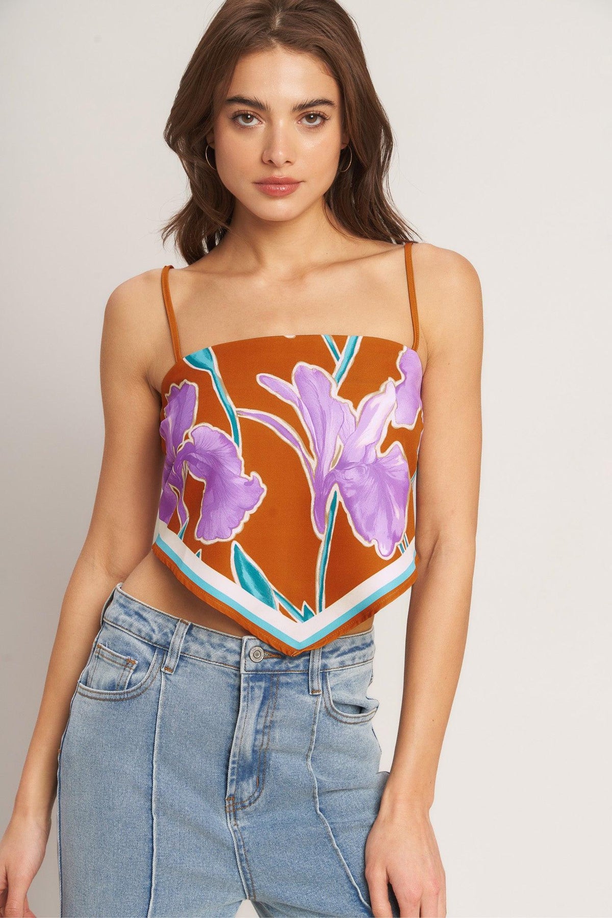 SUMMER IRIS SCARF TOP