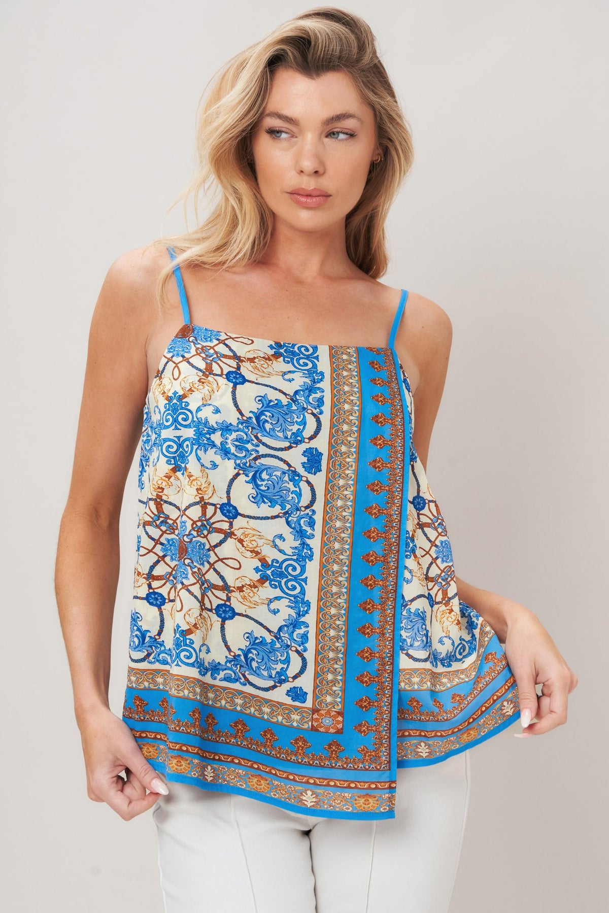 AZURE CHARM WOVEN TOP