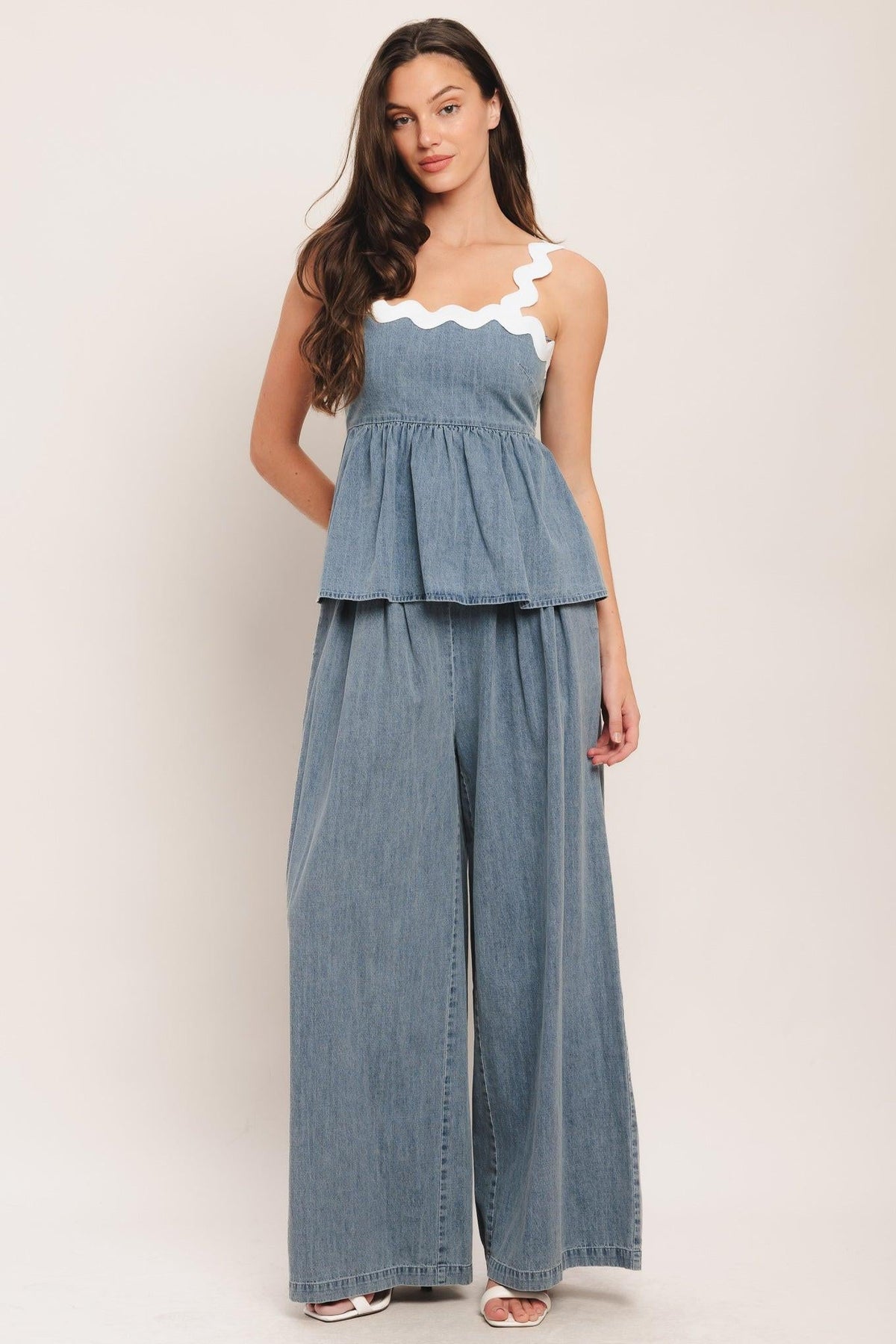 RELAXED DRAPE LIGHTWEIGHT DENIM TOP