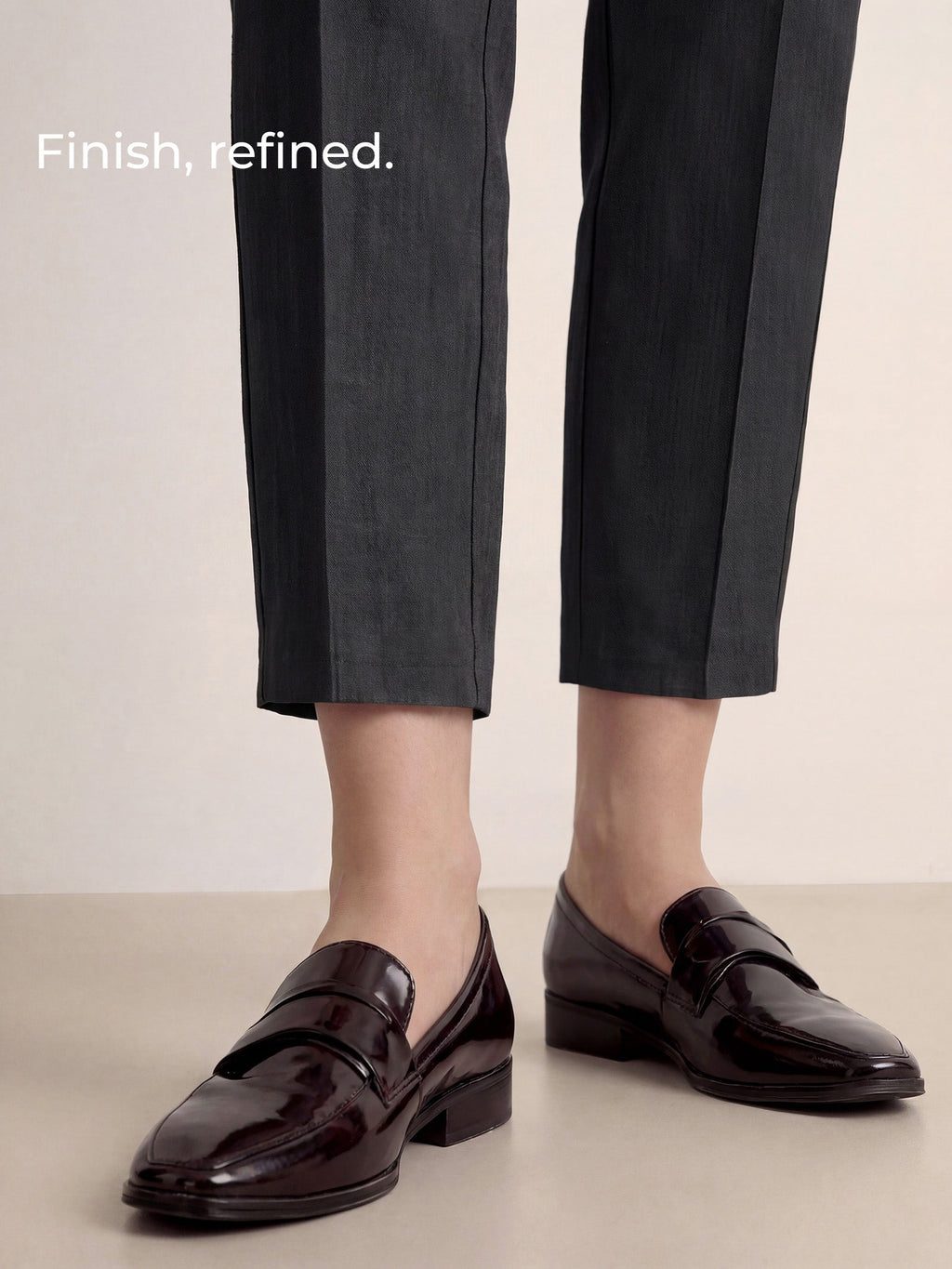 Linen Tailored Straight Cropped Pants LOGAN