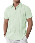 Alimens & Gentle Men's Cuban Guayabera Shirts | Mint Green - # BOAA13510052