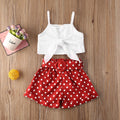 Baby Girl Summer Bowknot Crop Top & Polka Dot Shorts - # BAAA51210058 & GIAA212310022