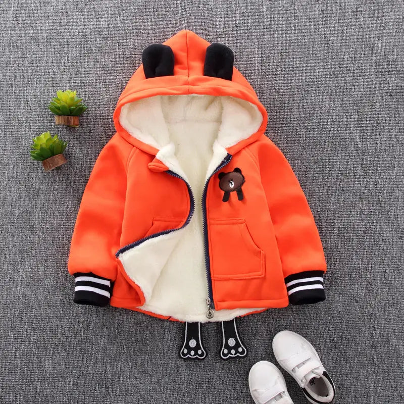 Children's Fleece Hooded Jacket | For Autumn and Winter - # BOAA1120005 & GIAA21210018 & BAAA111210003