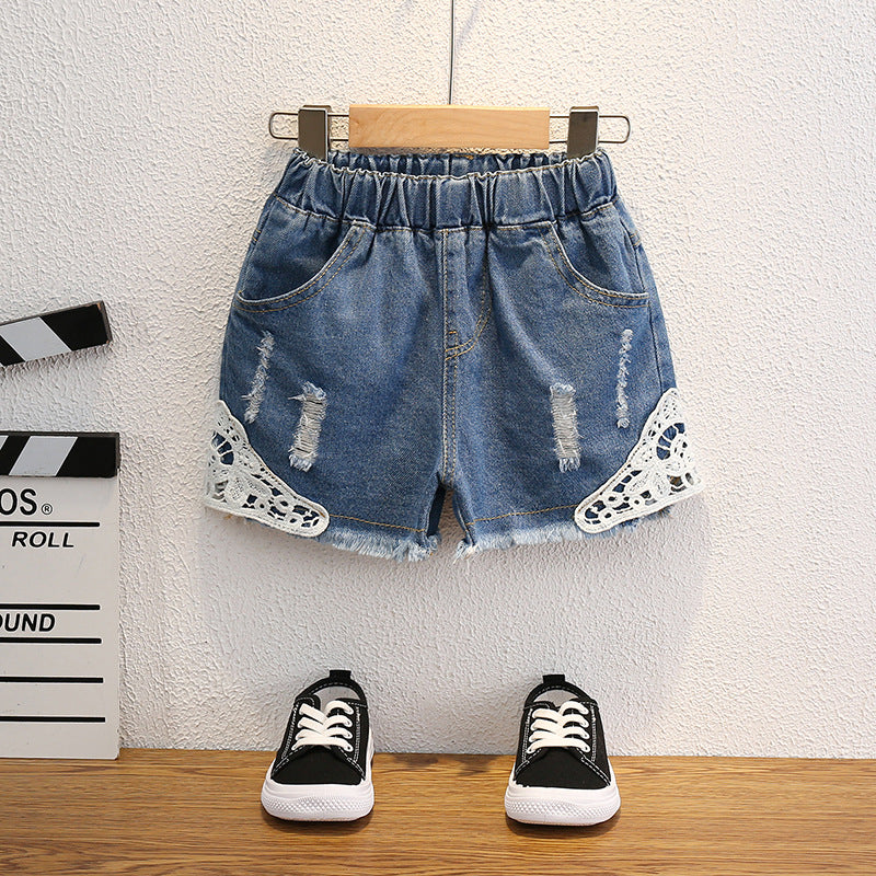 Cute Summer Girls' Lace Shorts for Ages 3-8 - # GIAA21610001