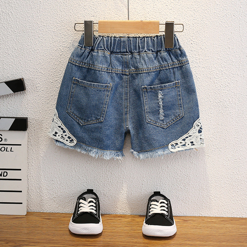 Cute Summer Girls' Lace Shorts for Ages 3-8 - # GIAA21610001