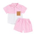 Fhutpw Toddler Boy Summer Outfit Shirt & Short | Sets  | Pink | 3-4 Years - # BOAA11310014