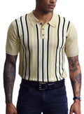 Men's Knitted Retro Polo Shirt | Short Sleeve | Italian Shirt | XL - # BOAA13510048