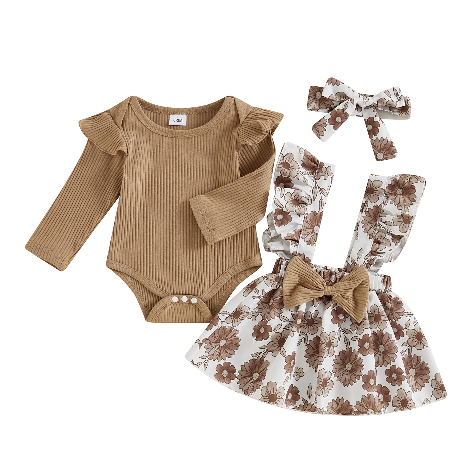 Newborn Long Sleeve Ruffle Romper| Baby Girl Fall/Winter/Spring Outfits |  6-12 Months - # BAAA51110028