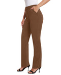 Siliteelon Women's Bootcut Yoga Dress Pants | Brown | XL - # GIAA23410038