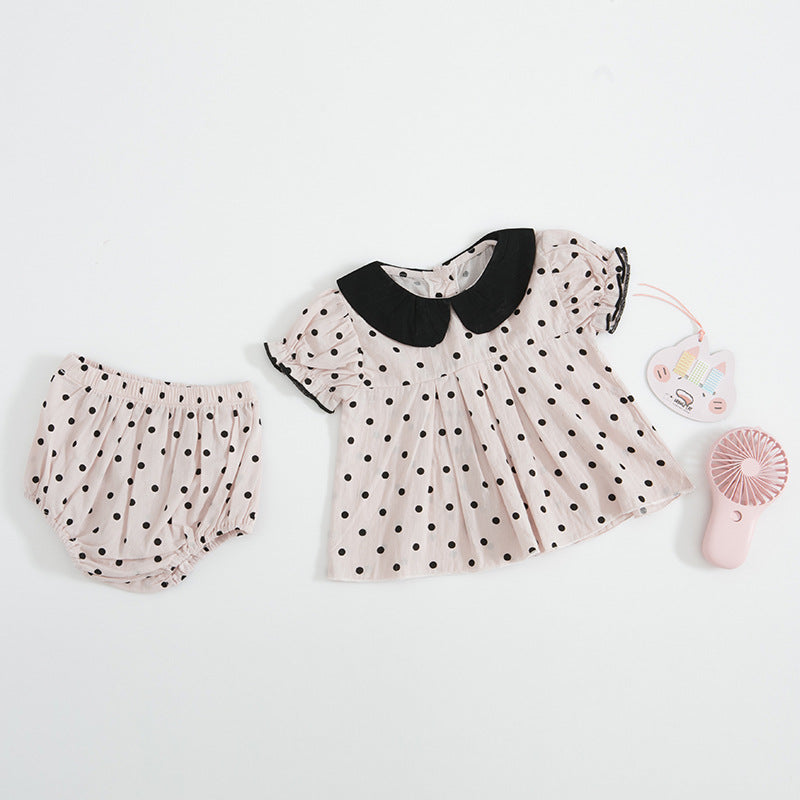Summer Baby Girl Polka Dot | Top and Pants Set - # BAAA51210057