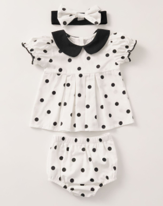 Summer Baby Girl Polka Dot | Top and Pants Set - # BAAA51210057