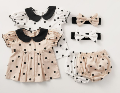 Summer Baby Girl Polka Dot | Top and Pants Set - # BAAA51210057