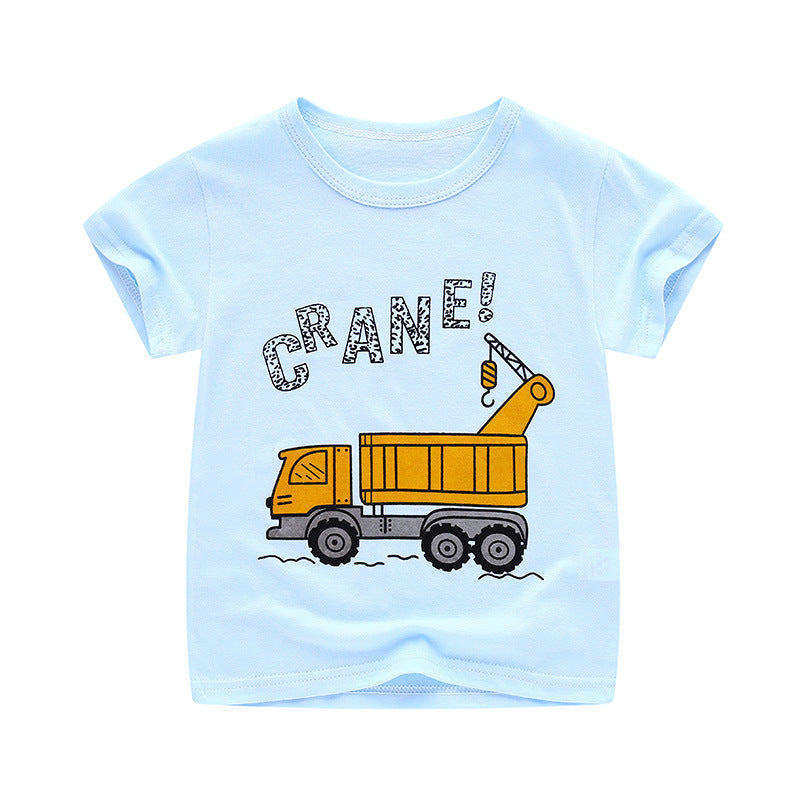 Summer Cartoon Cotton Short Sleeve T-Shirt for Kids - # BAAA1111010021 & BOAA11510032