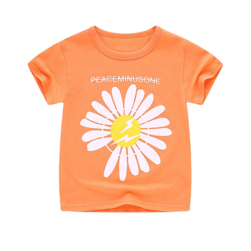 Summer Cartoon Cotton Short Sleeve T-Shirt for Kids - # BAAA1111010021 & BOAA11510032