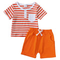 Toddler Boy Summer Outfit Set  | Orange | 2-3 Year Old - # BOAA11310013