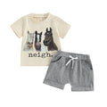 WZTYYDS Western 2-Piece Toddler Boy Summer Outfit Set | 3-4T - # BOAA11310020